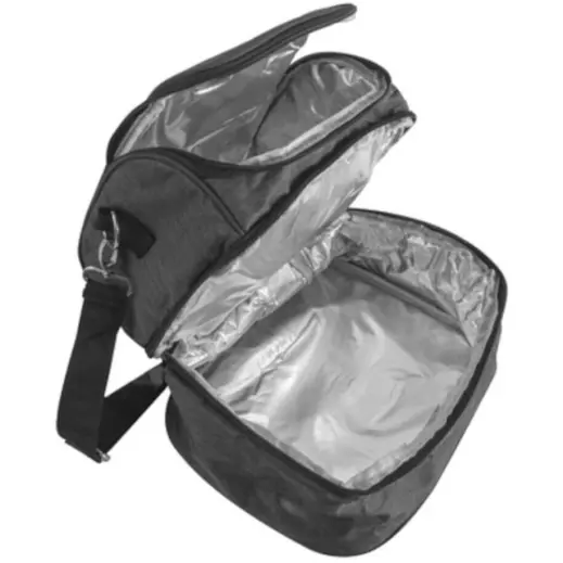 Double 6-Can Lunch Cooler Grey Open